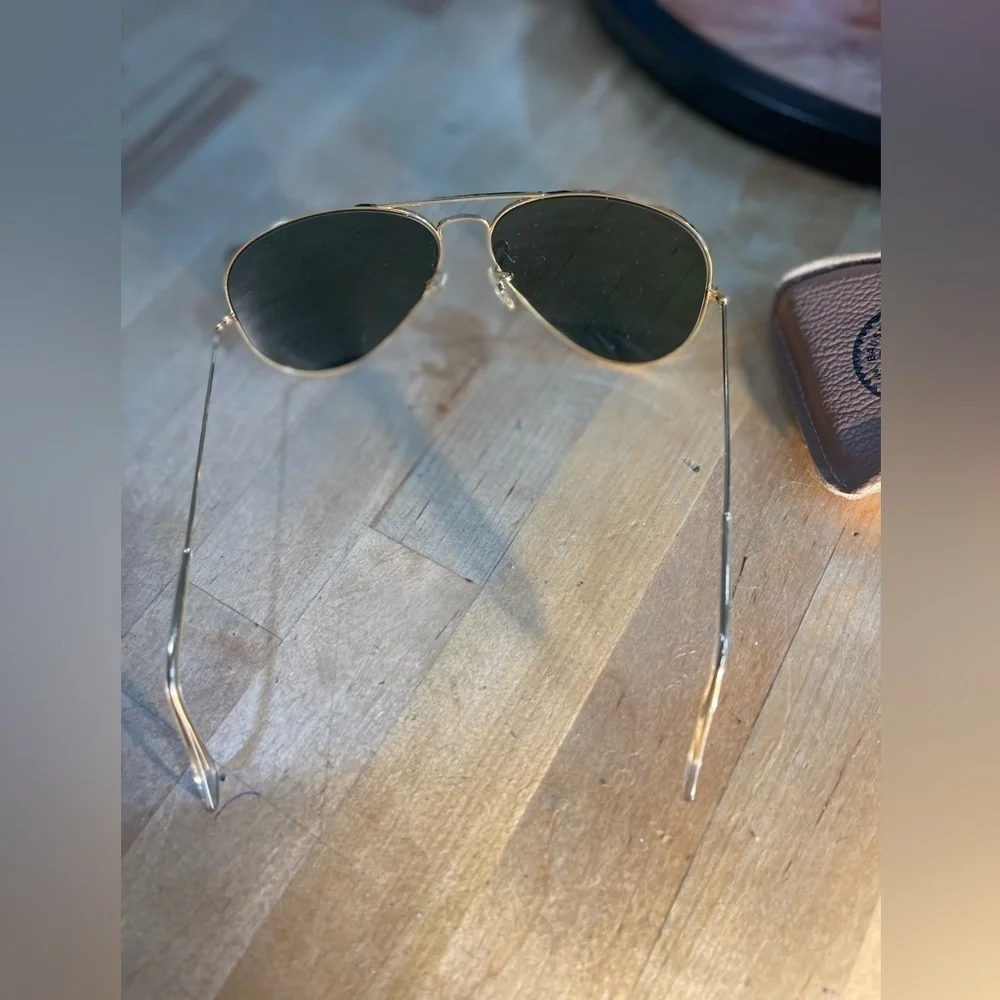 Vintage B & L Ray Ban Gold Aviator Sunglasses -Lenses - w/Case - Excellent